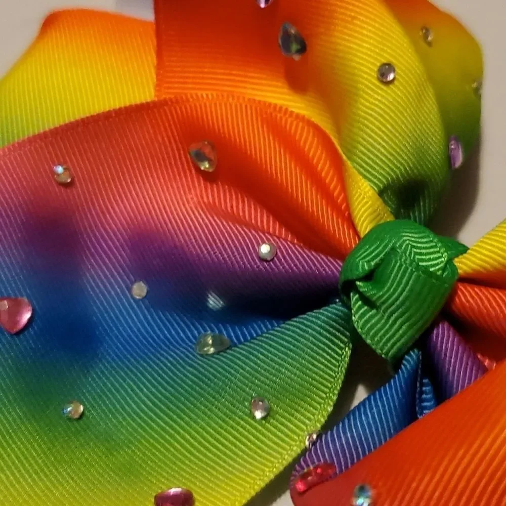 GIRLS Rainbow Ribbon Hair Bow